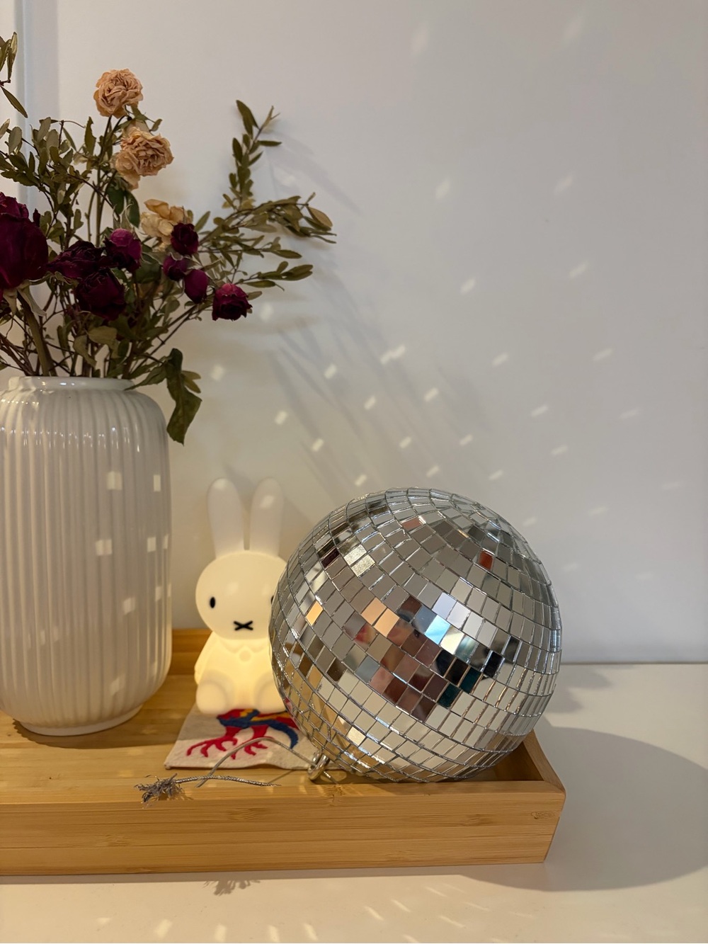 Silver Hanging Mirrored Disco Ball - Party Decoration